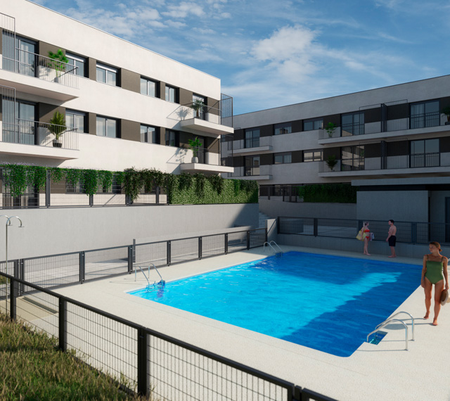 Zona exterior con piscina